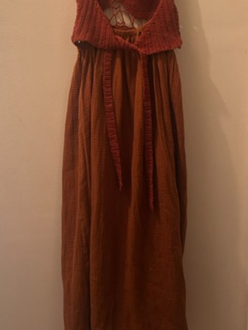 Anthropologie x Tach Soleil Crochet Backless Tie Netting Crochet Top Maxi Dress - Picture 16 of 16